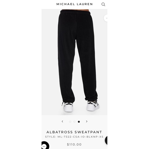 Michael Lauren Wm ALBATROSS SWEATPANT Sz L Terry Black Neon Pink 100% Cotton NWT - Picture 8 of 14